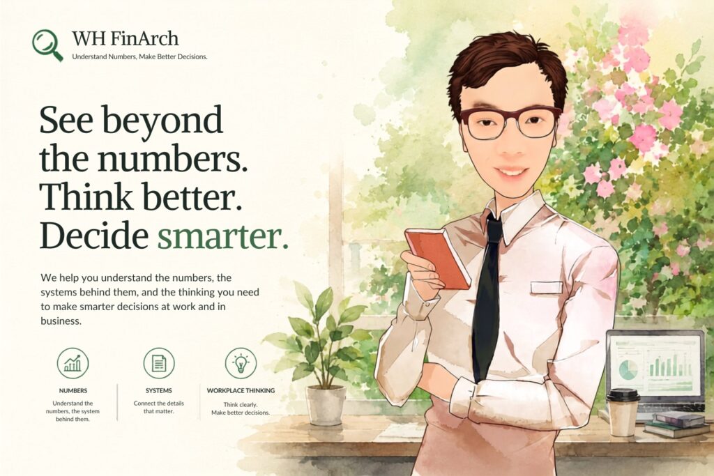 Illustrated professional representing Money Lens and better decision-making through understanding numbers.